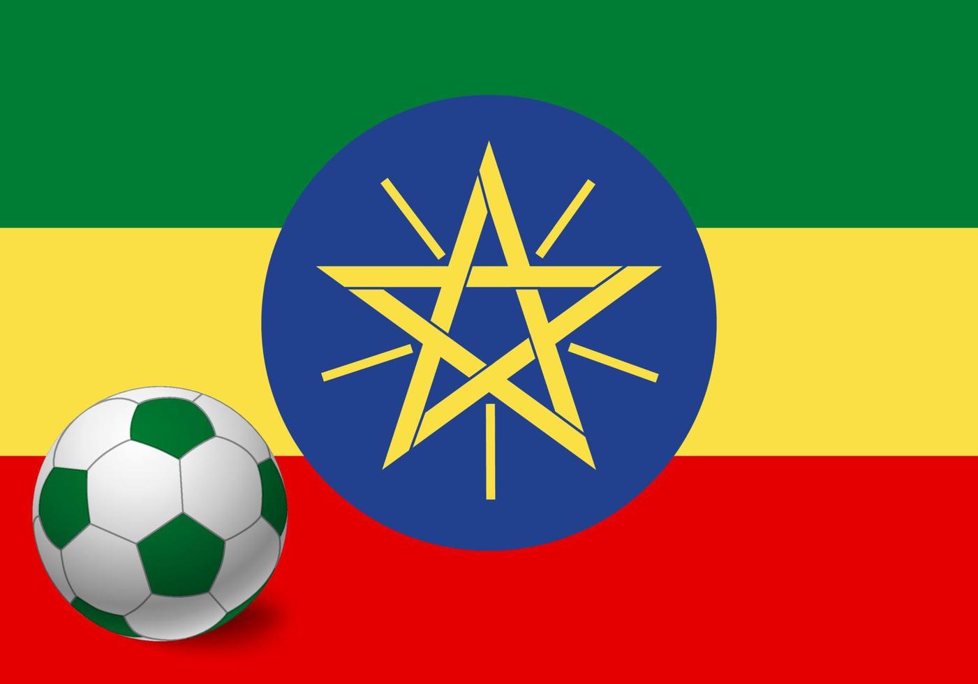 Ethiopia flag and soccer ball vector