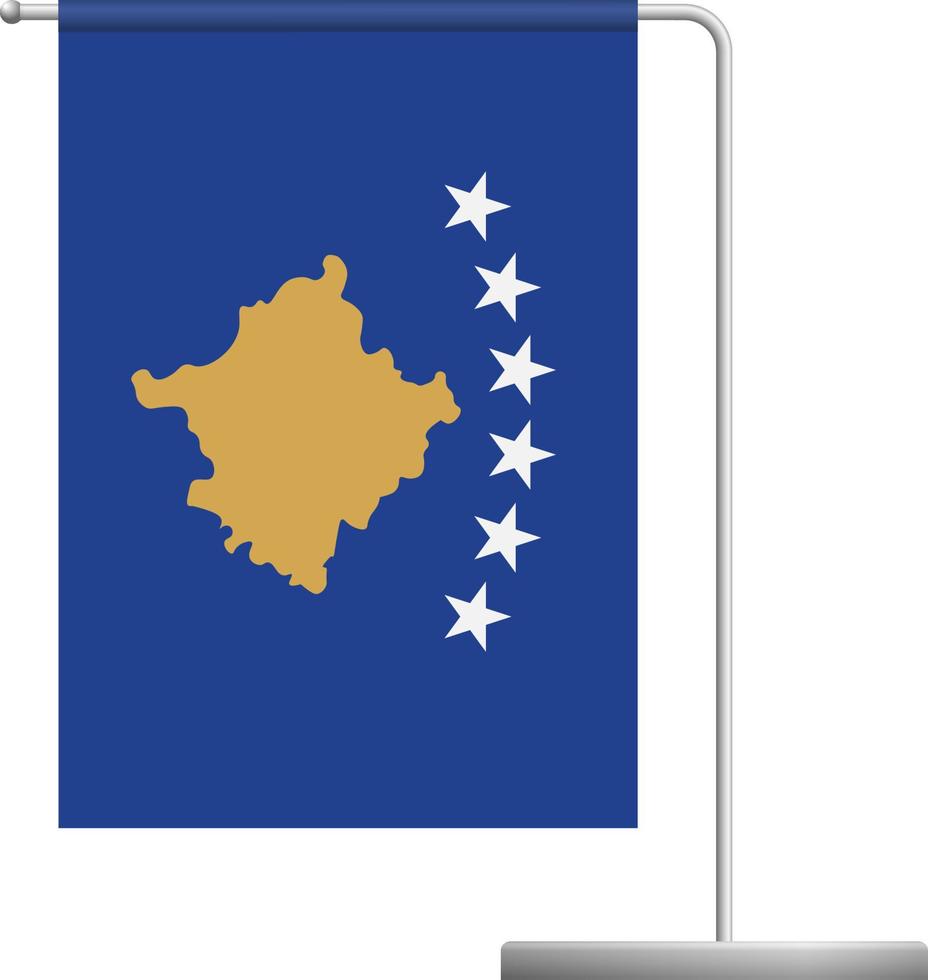 Kosovo flag on pole icon vector