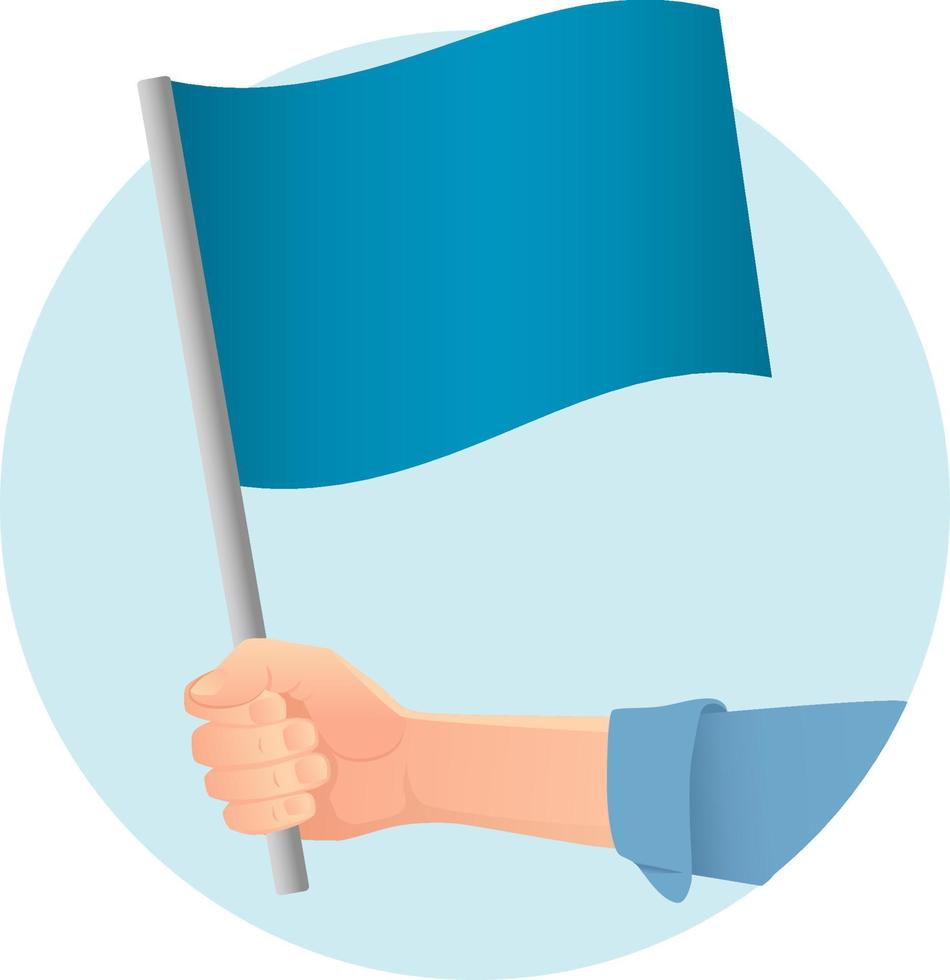 blue flag in hand vector