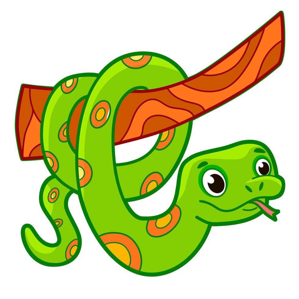 linda caricatura de serpiente vector