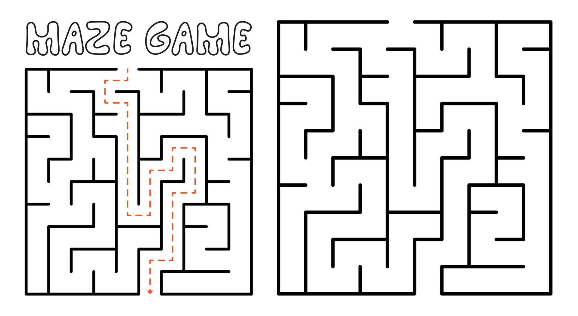 Maze game for kids Maze puzzle with solution 8718010 Vector Art at Maze game for kids Maze puzzle with solution 8718010 Vector Art at