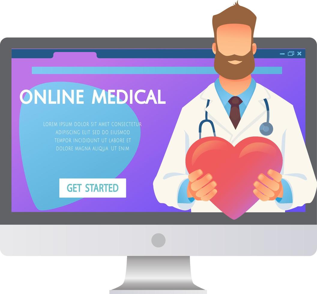 Online medicine concept vector