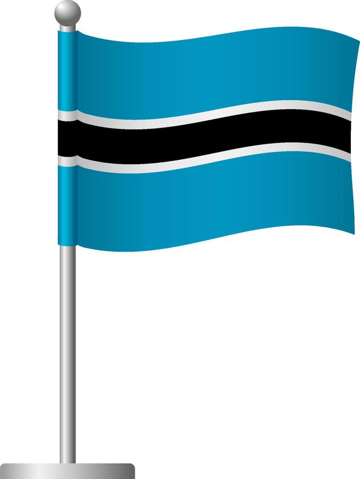 Botswana flag on pole icon vector