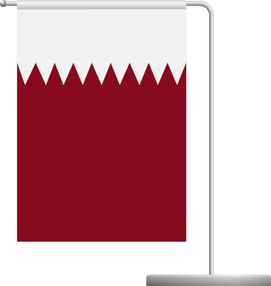 Qatar flag on pole icon vector