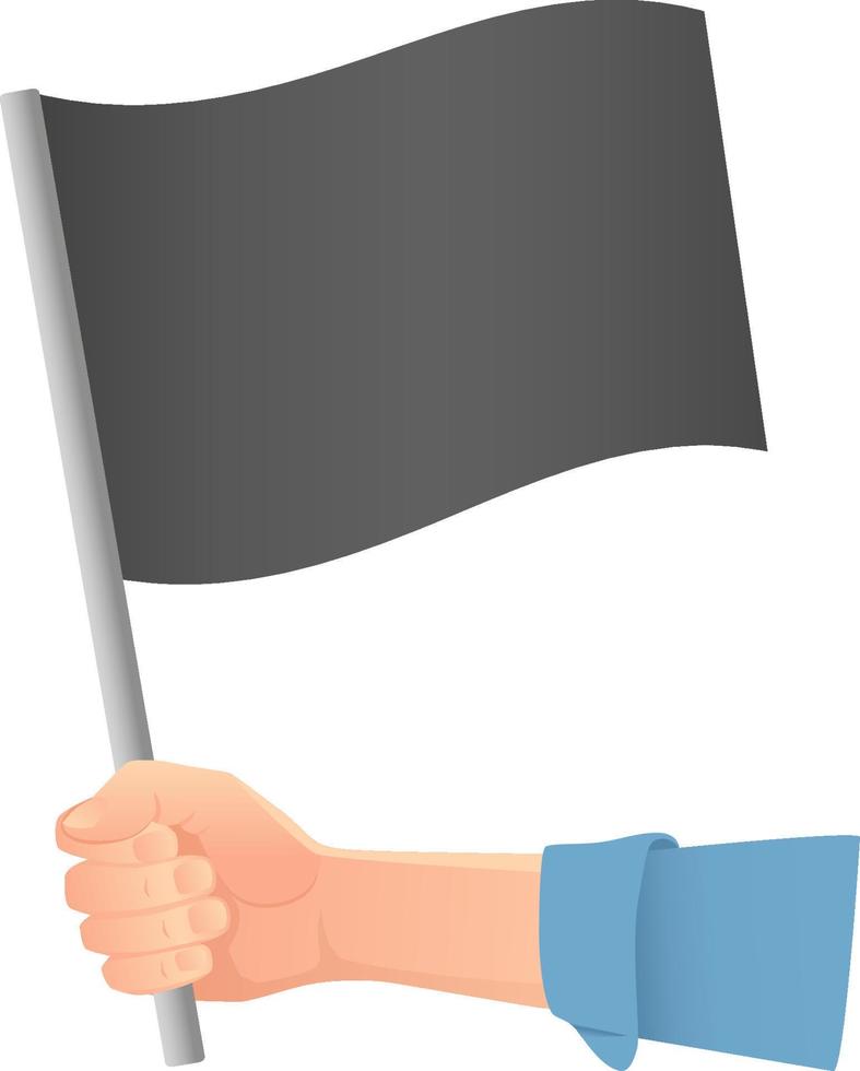 bandera negra en la mano vector