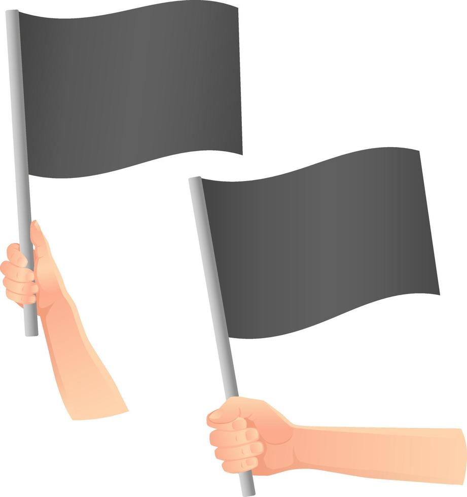 icono de bandera negra en la mano vector