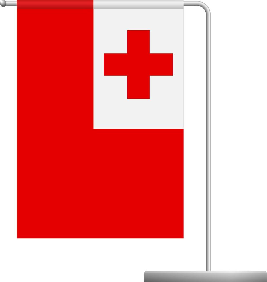 Tonga flag on pole icon vector