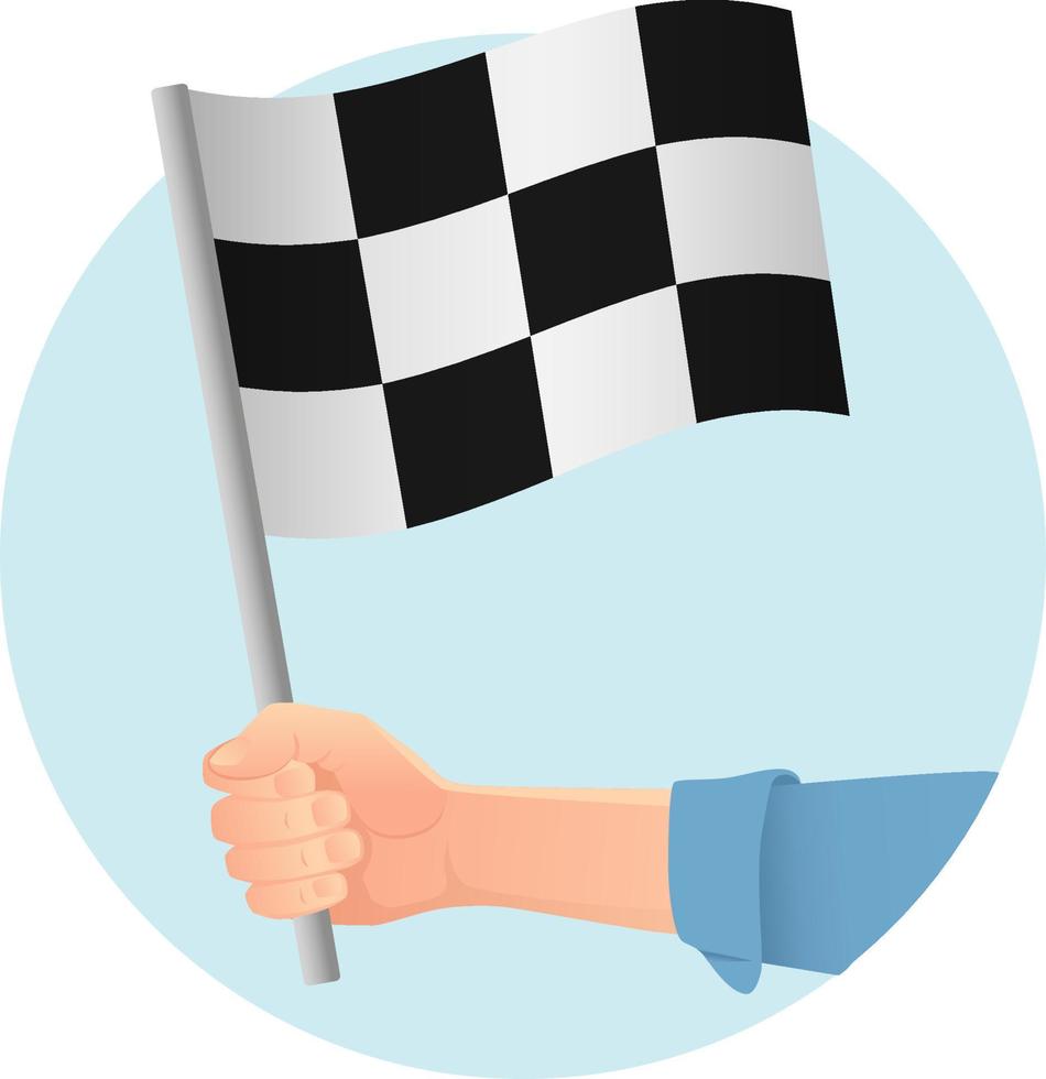 Start flag in hand vector