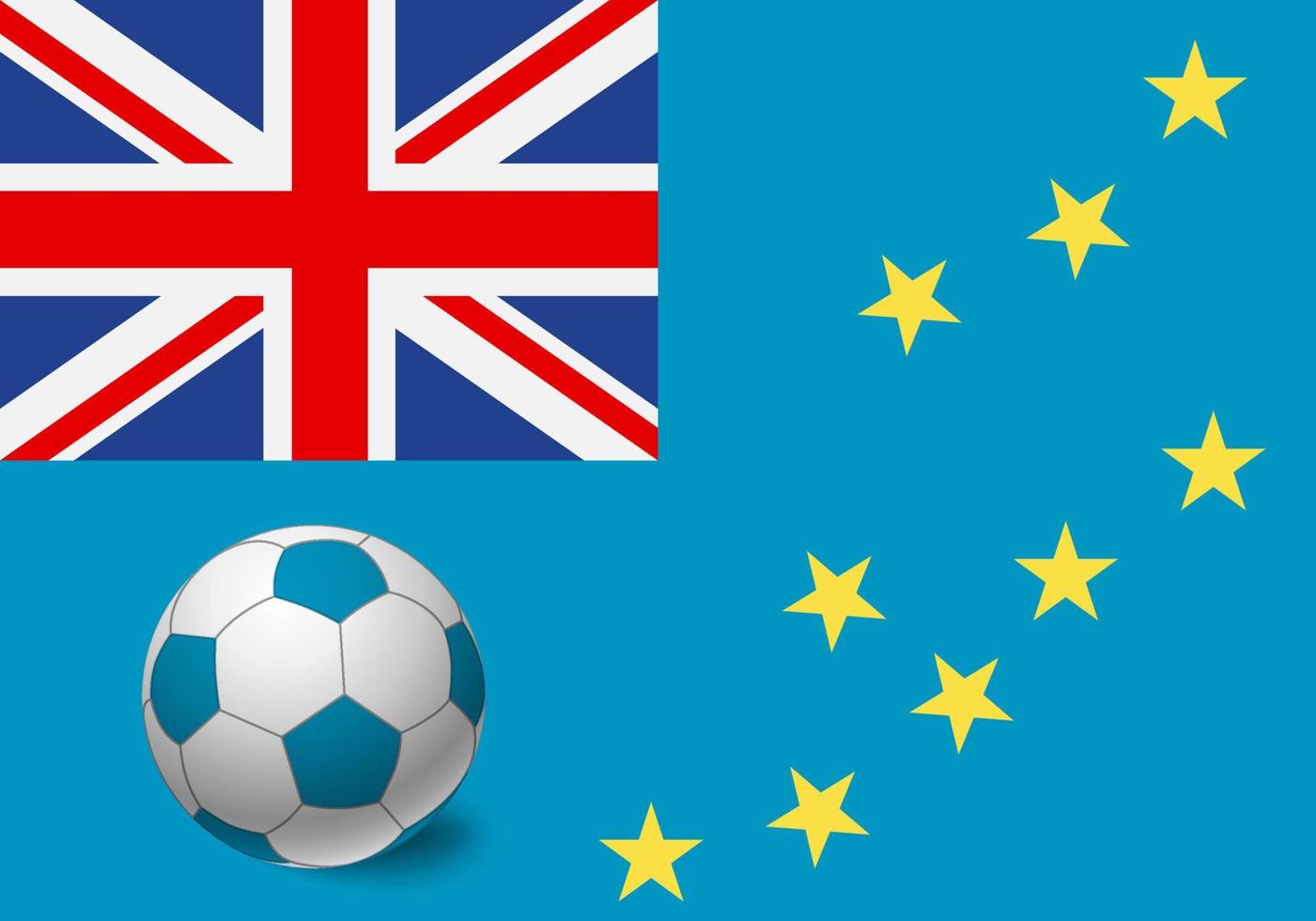 bandera de tuvalu y balón de fútbol vector
