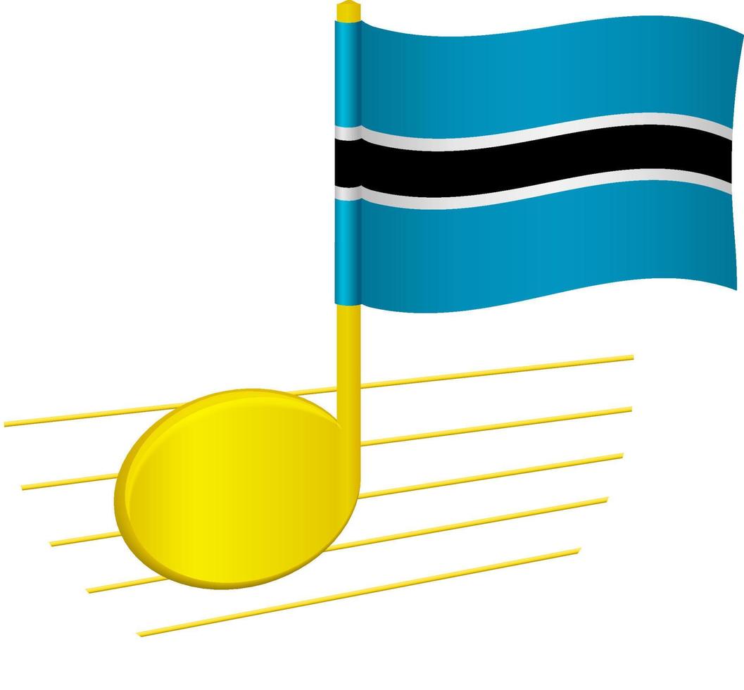 Botswana flag and musical note vector