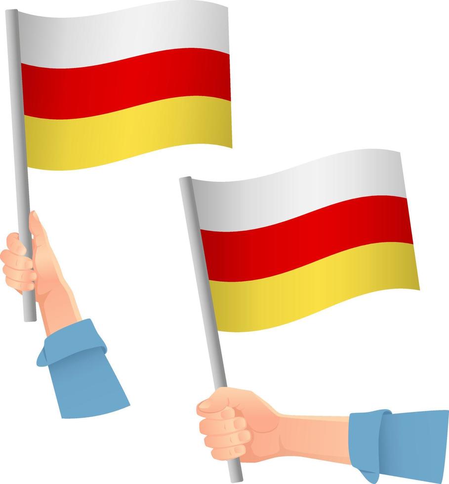 south ossetia flag in hand icon vector