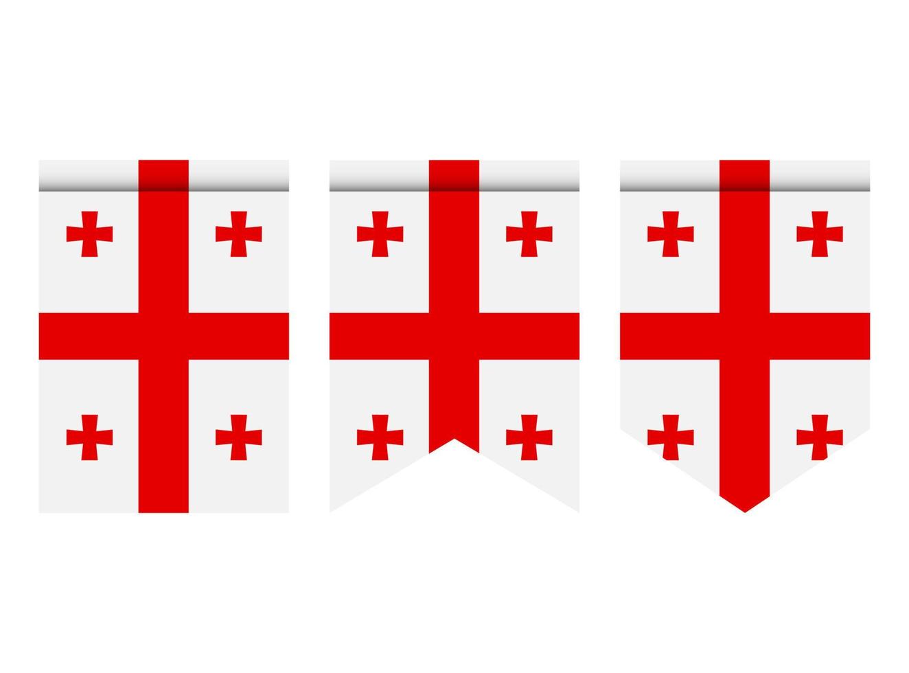 bandera de georgia o banderín aislado sobre fondo blanco. icono de la bandera del banderín. vector