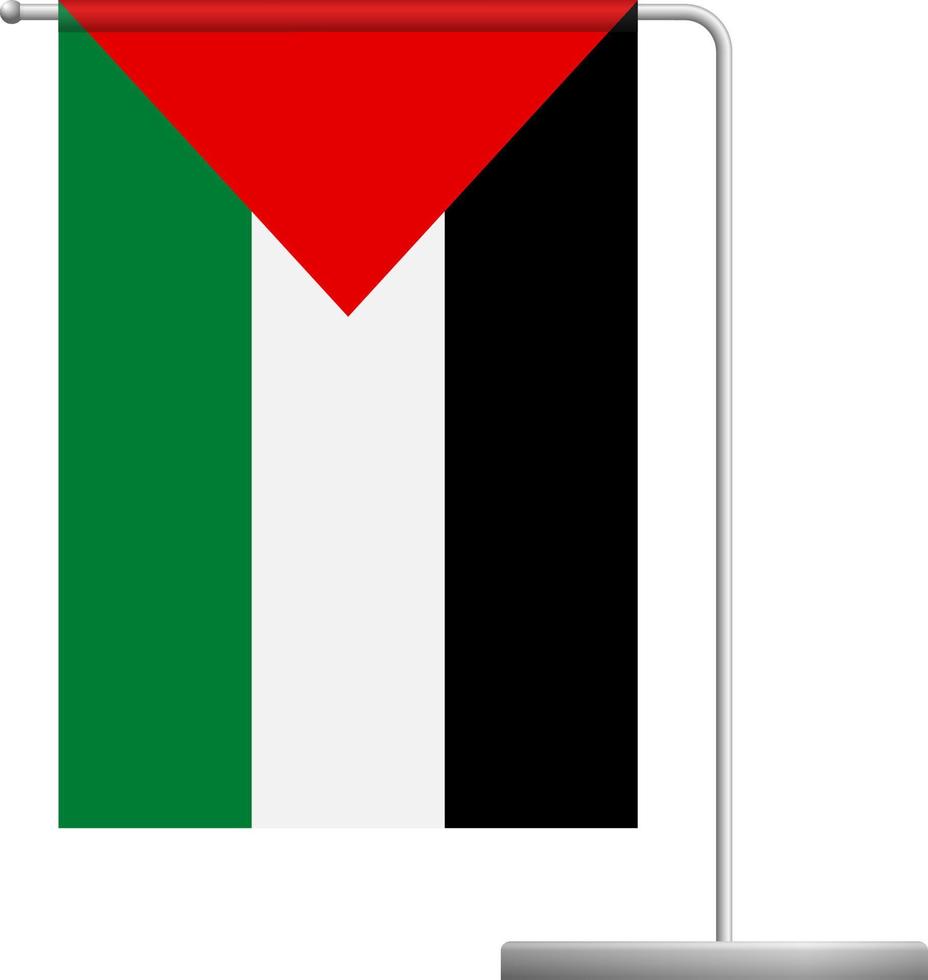 palestine flag on pole icon vector