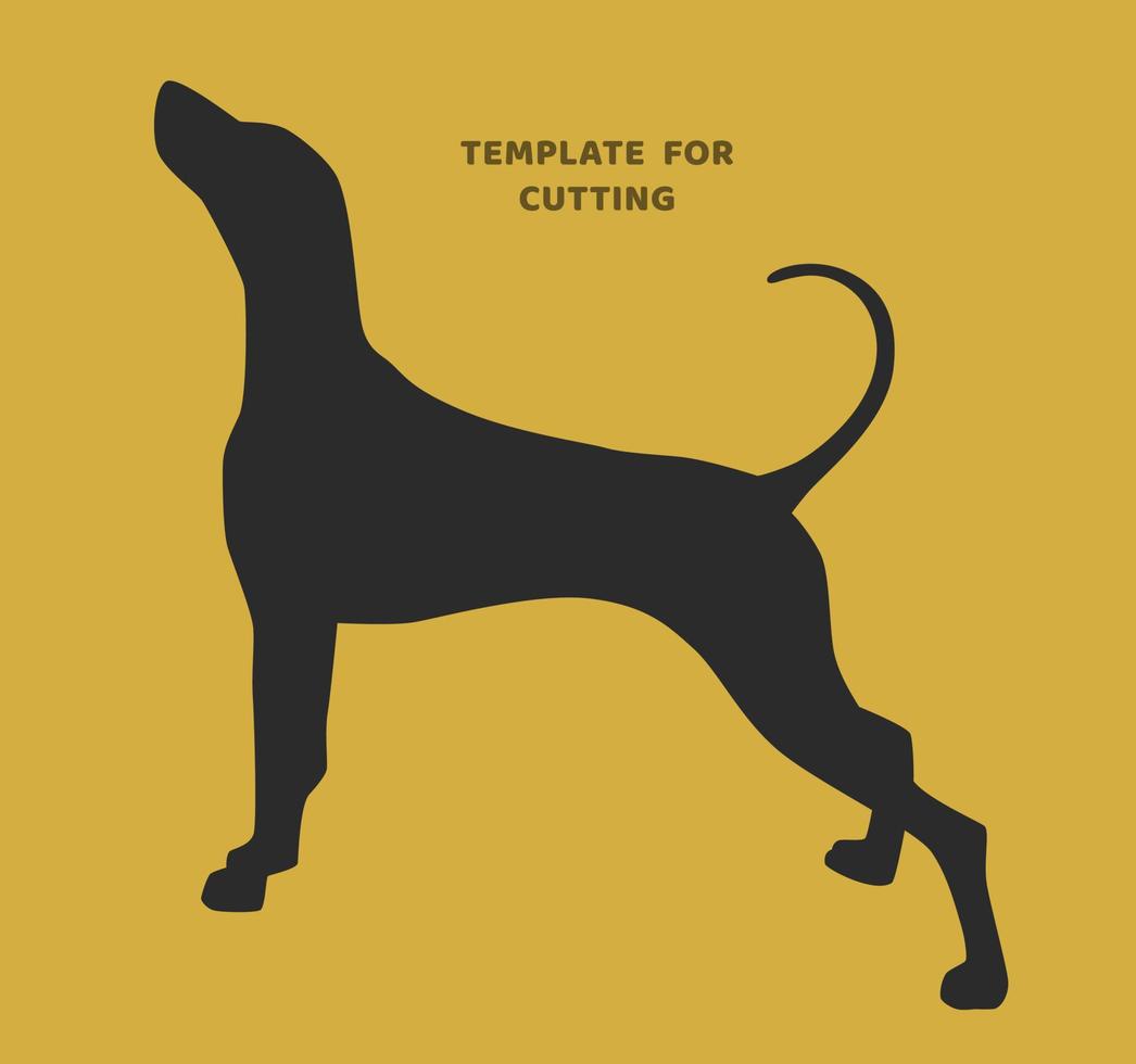 Template for laser cutting, wood carving, paper cut. Dog silhouettes for cutting. Dog vector stencil.