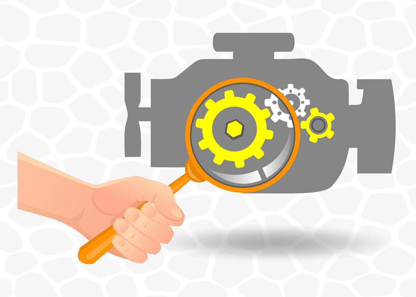 Car engine diagnostics. vector