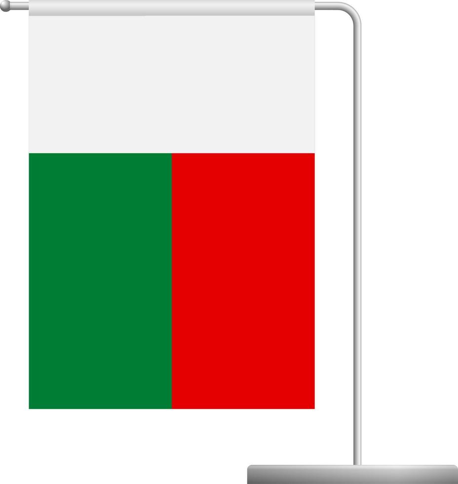 Madagascar flag on pole icon vector