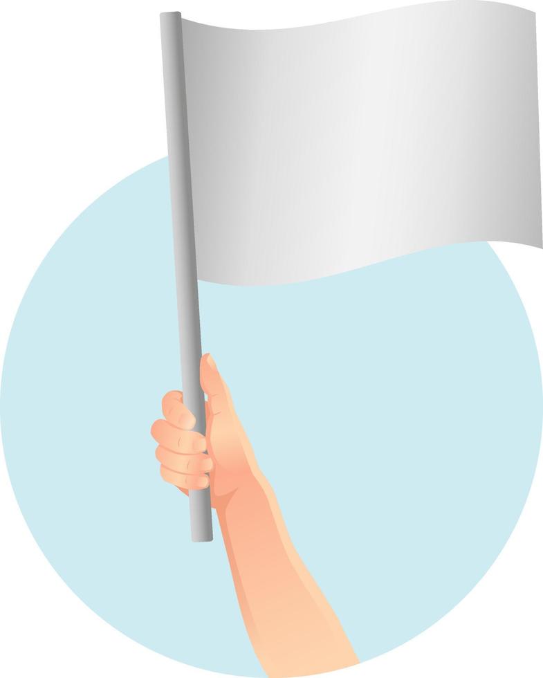 white flag in hand icon vector