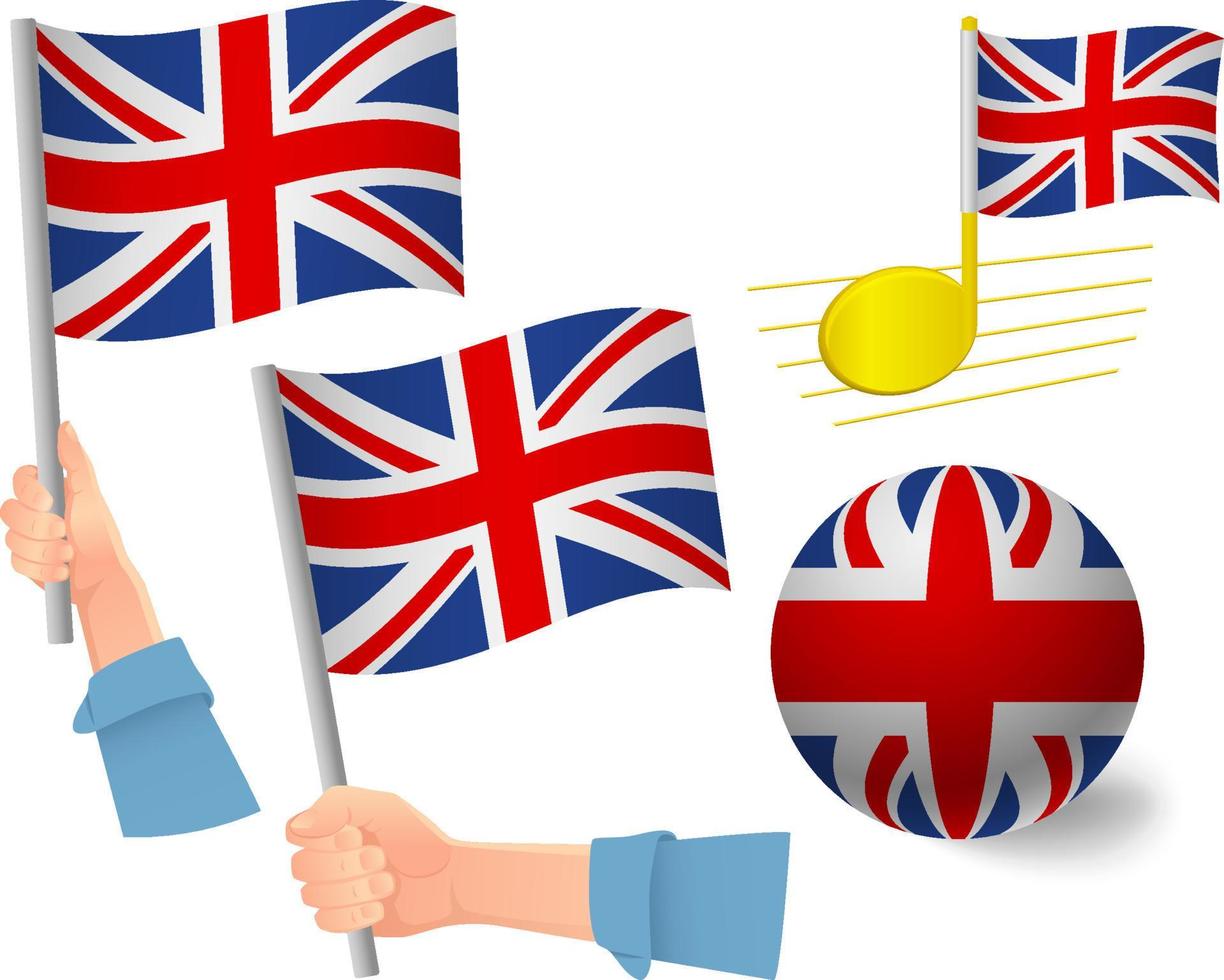 United Kingdom flag icon set vector