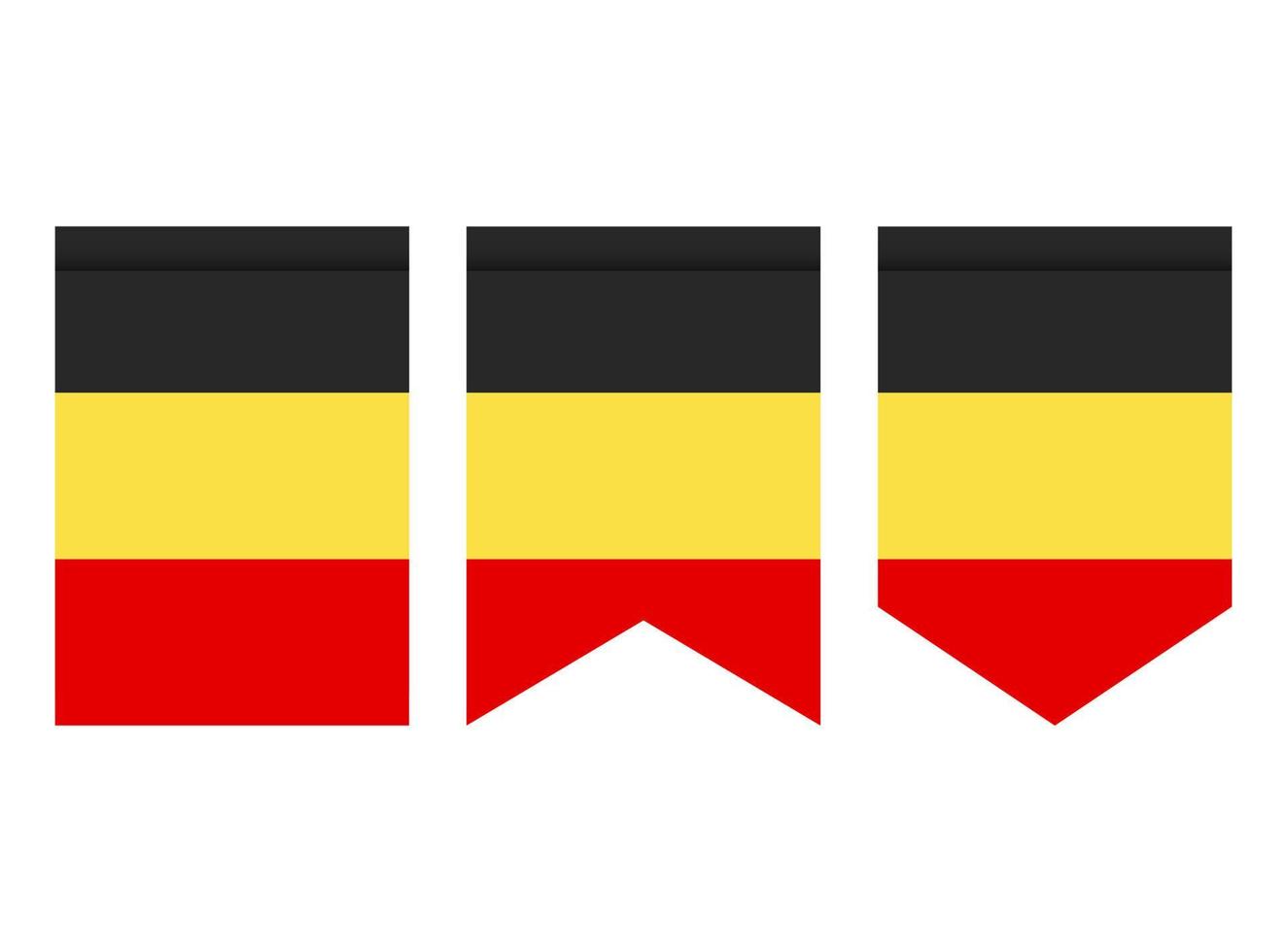Bandera de Bélgica o banderín aislado sobre fondo blanco. icono de la bandera del banderín. vector