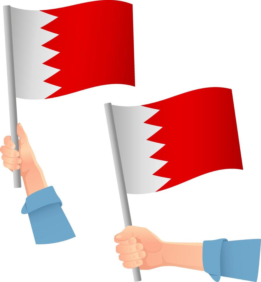Bahrain flag in hand icon vector