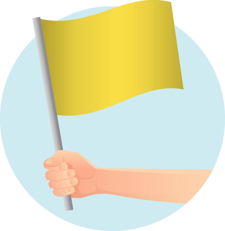 yellow flag in hand vector