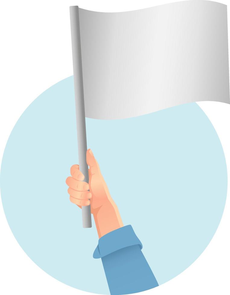 white flag in hand icon vector