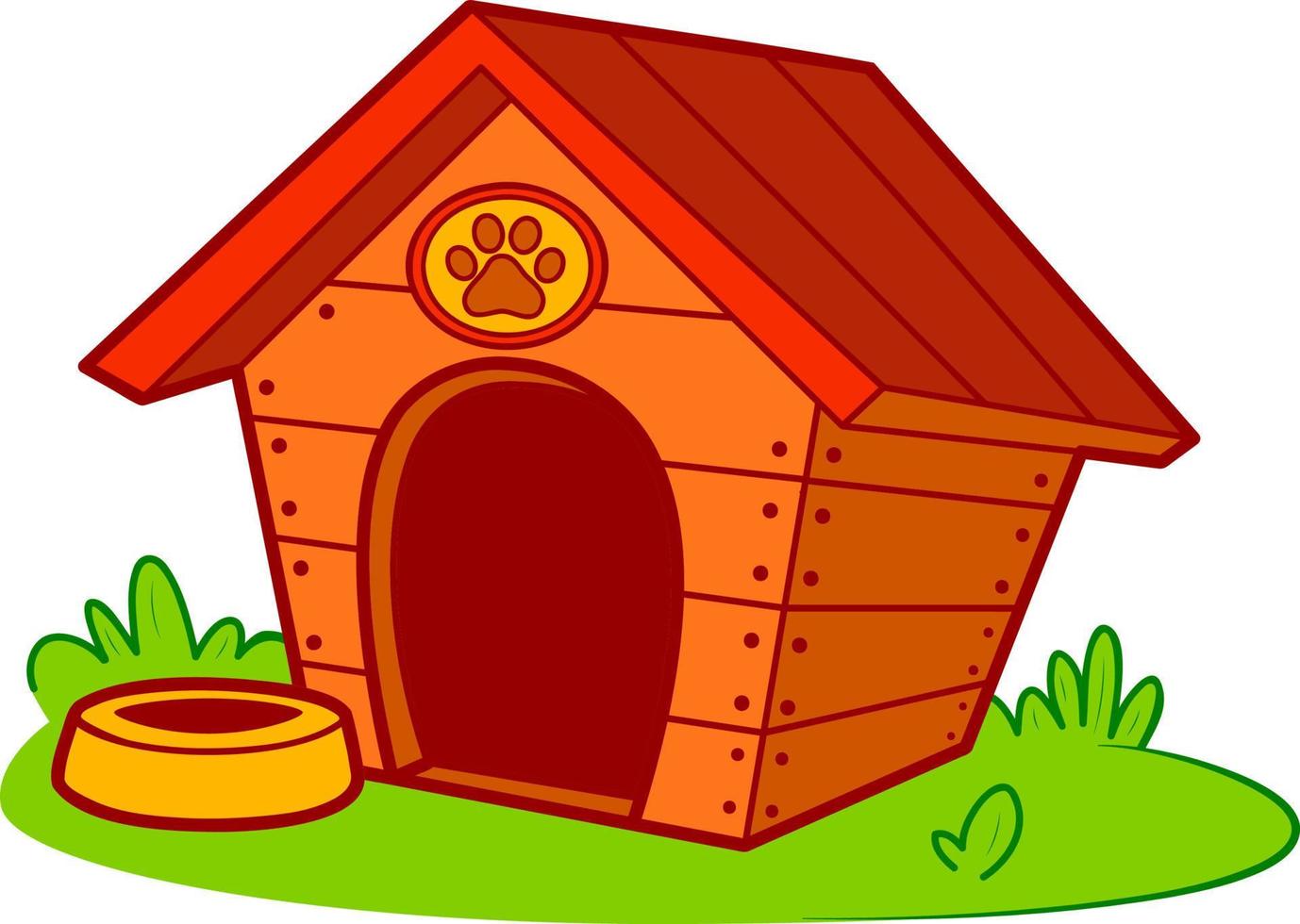 Cute doghouse cartoon. Dog house clipart vector