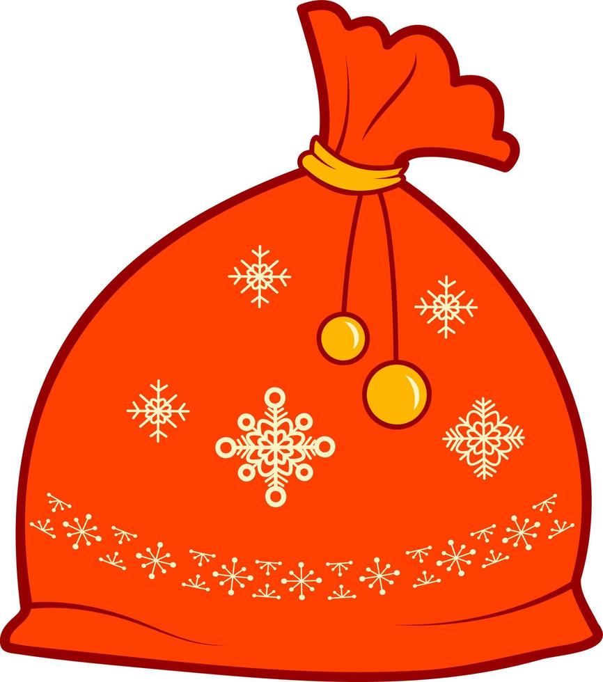 imágenes prediseñadas de dibujos animados de navidad. ilustración de vector de bolsa de navidad