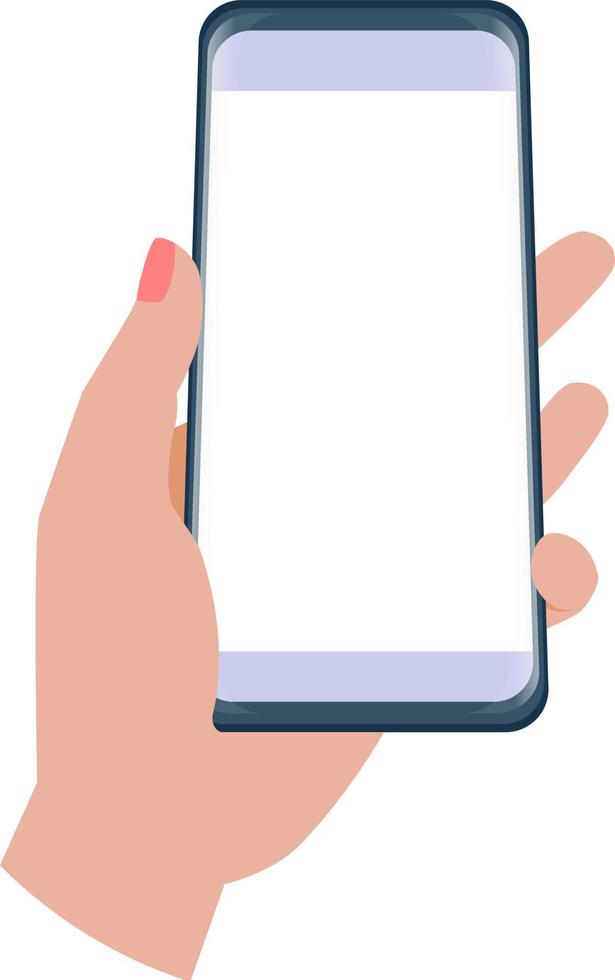 Female hands holding mobile phone vector