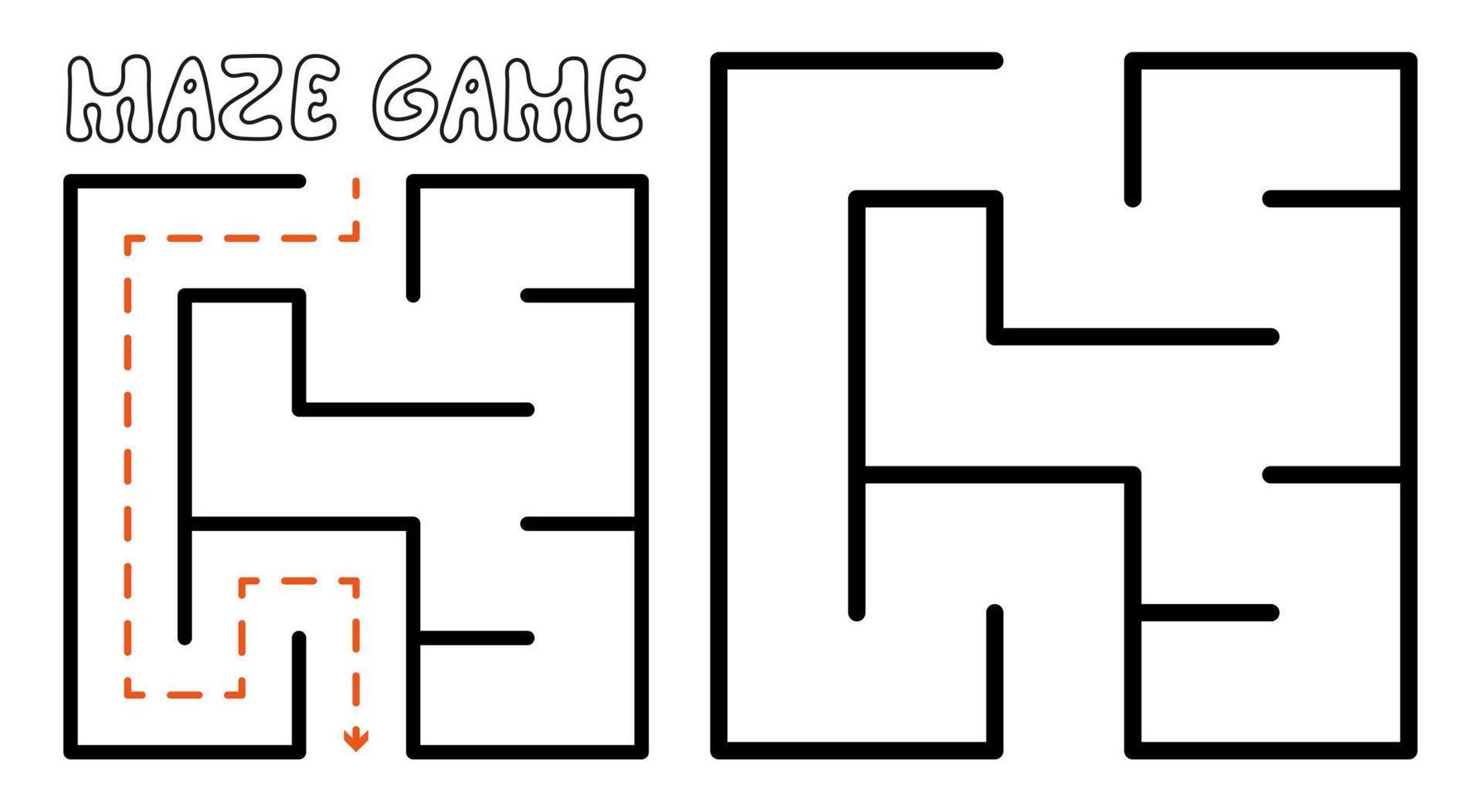 Maze game for kids. Simple Maze puzzle with solution 8718621 Vector Art