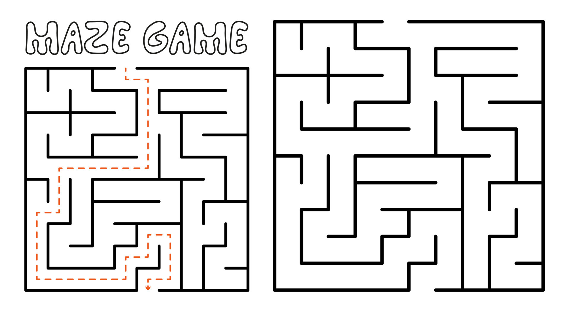 Maze game for kids. Maze puzzle with solution 8718623 Vector Art at
