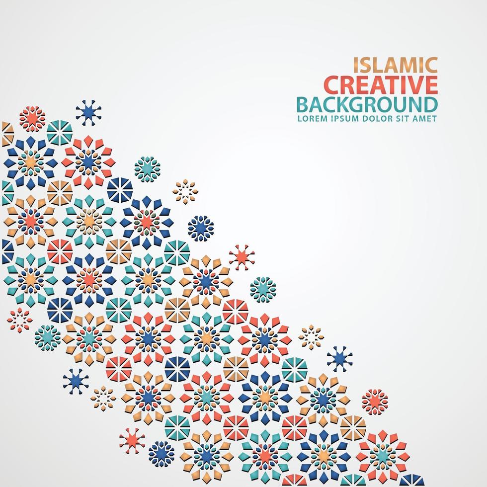 Islamic ornament of mosaic for greeting card background template vector