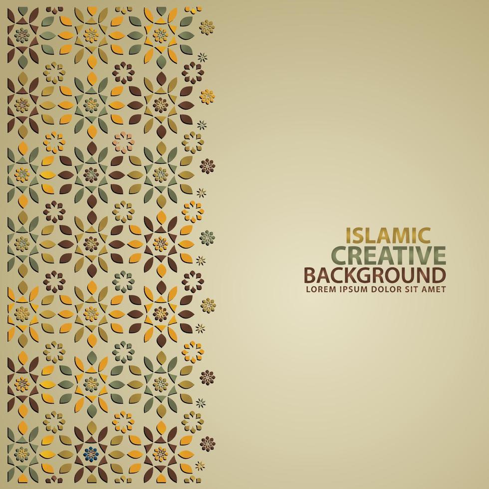 Islamic ornament of mosaic for greeting card background template vector