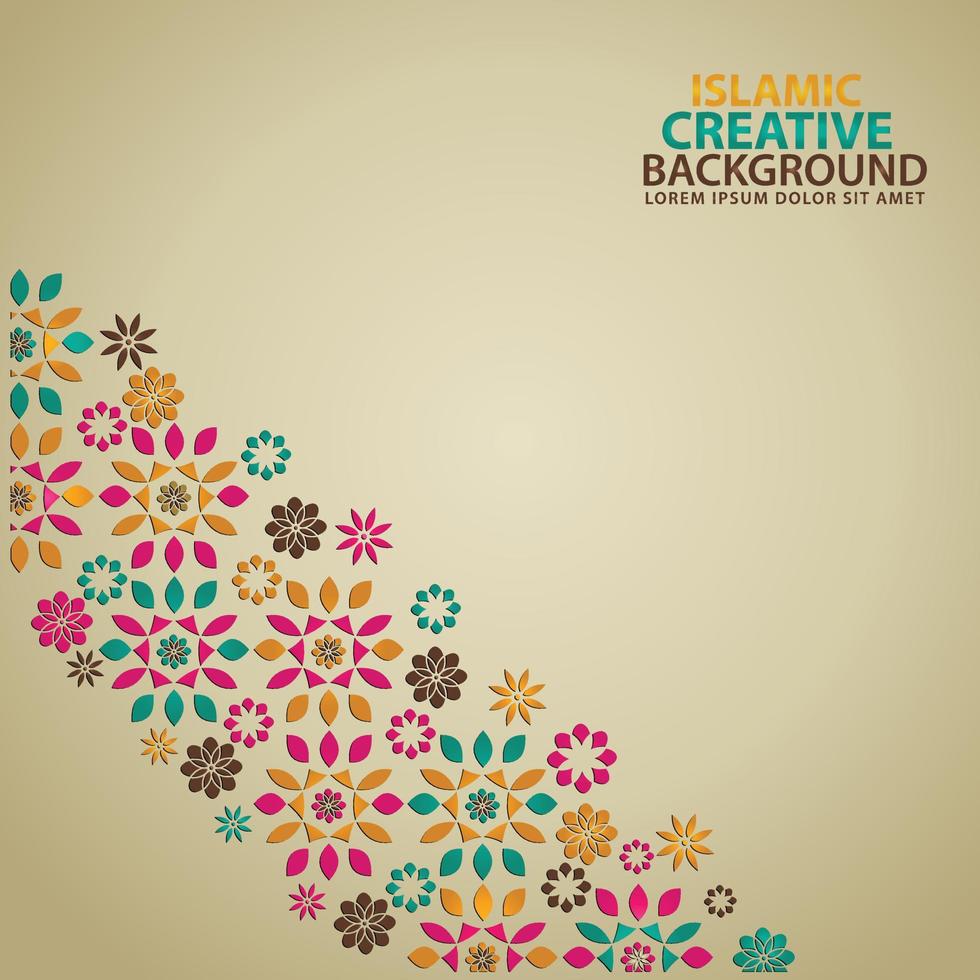 Islamic ornament of mosaic for greeting card background template vector
