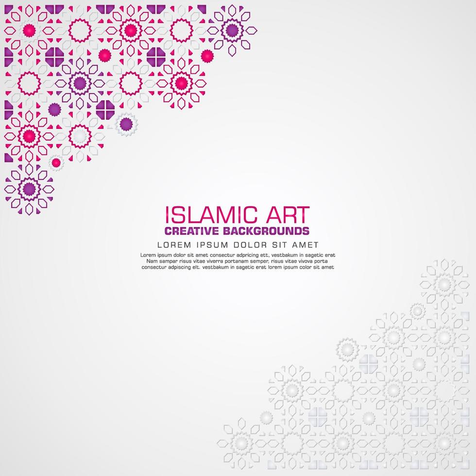plantilla de fondo de tarjeta de felicitación de diseño islámico elegante y futurista vector