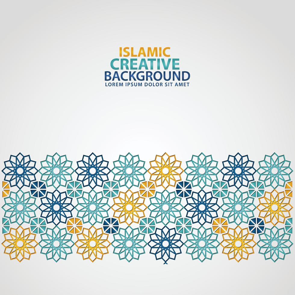 Islamic ornament of mosaic for greeting card background template vector
