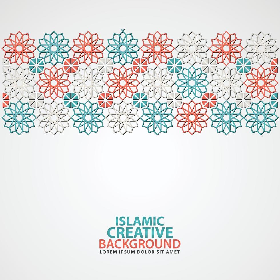 Islamic ornament of mosaic for greeting card background template vector