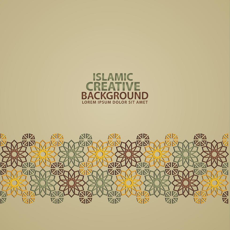 Islamic ornament of mosaic for greeting card background template vector