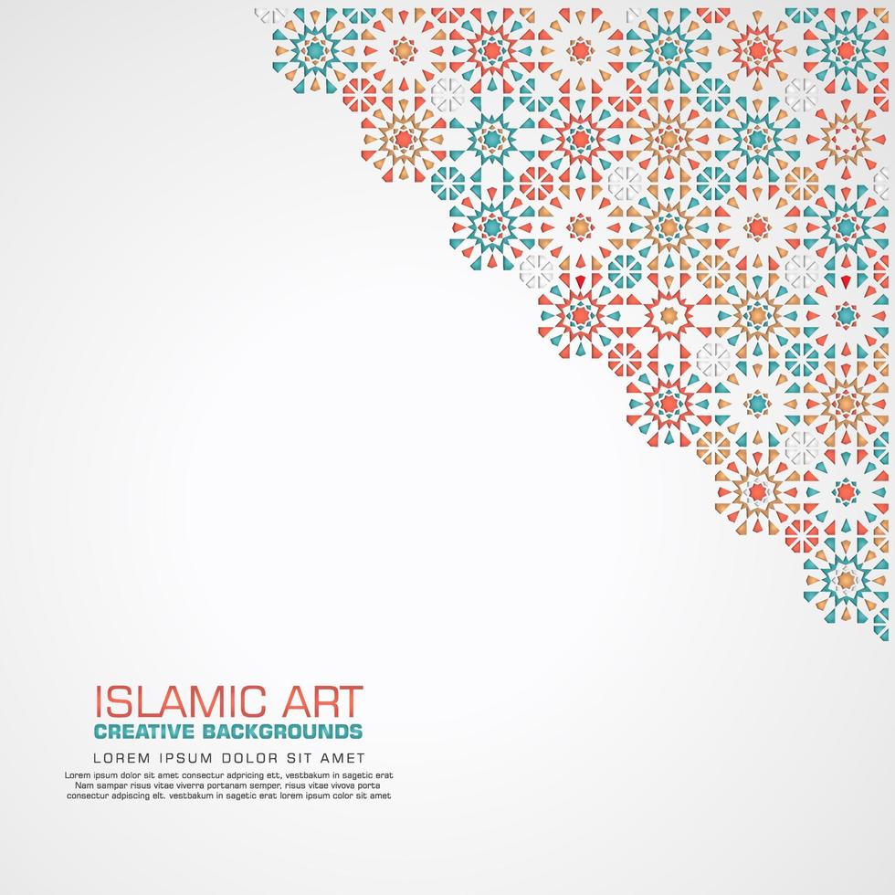 elegant and futuristic Islamic design greeting card background template vector