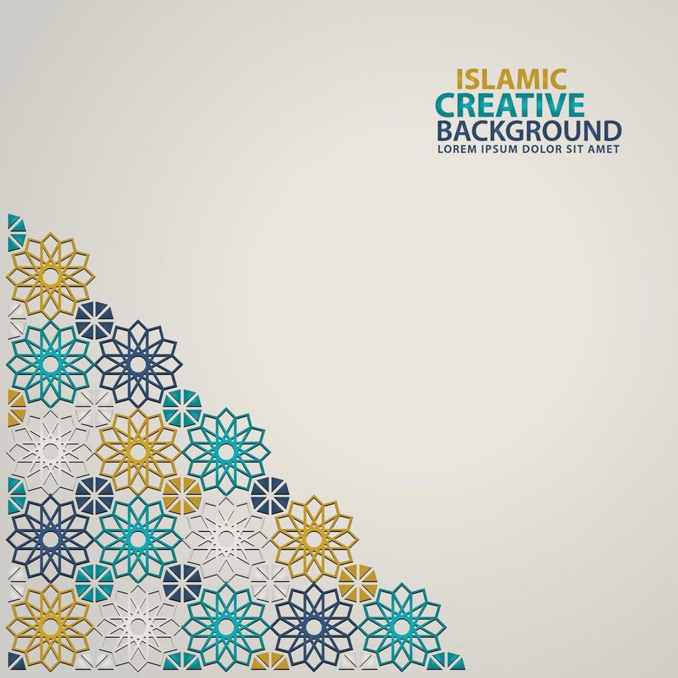 adorno islámico de mosaico para plantilla de fondo de tarjeta de felicitación vector