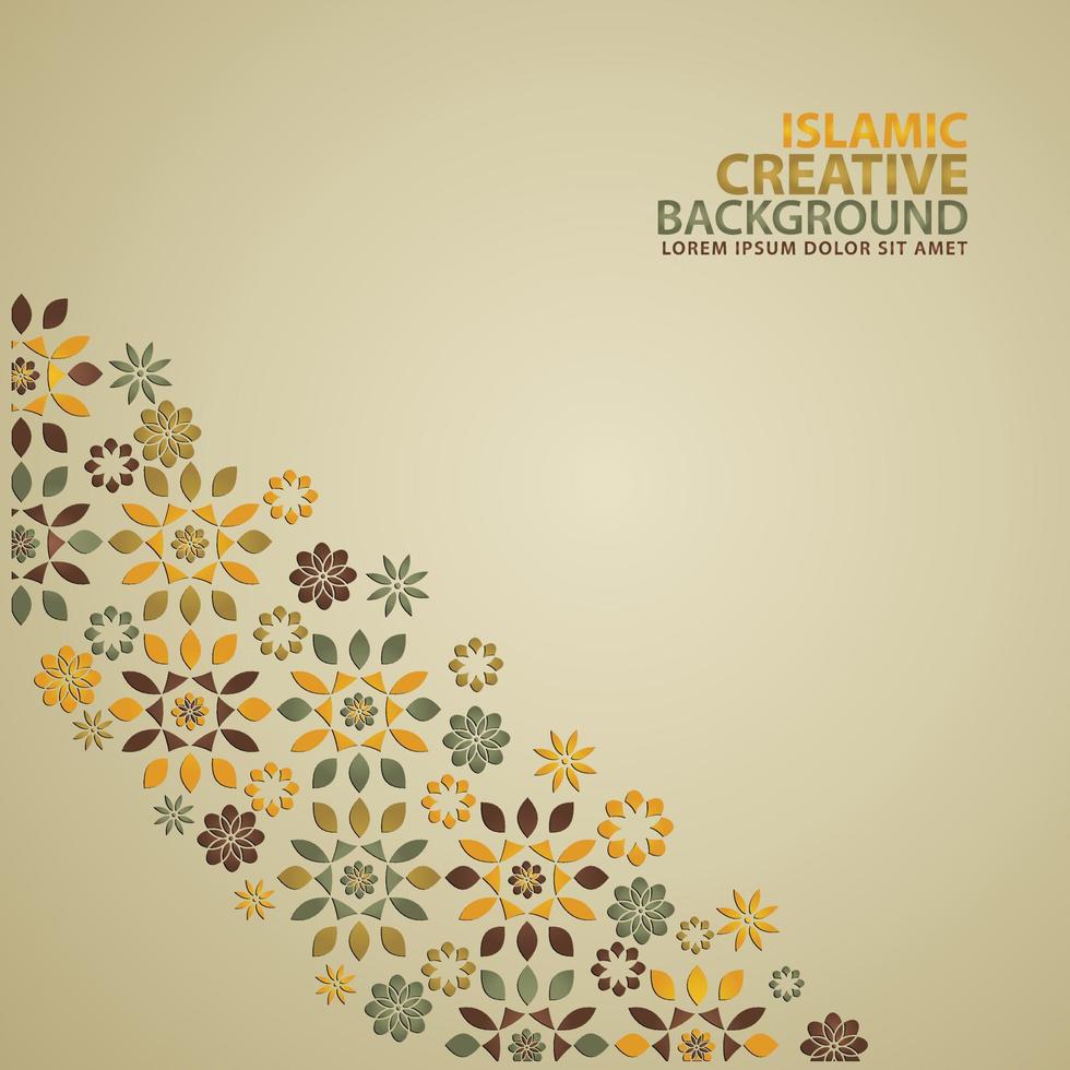 Islamic ornament of mosaic for greeting card background template vector