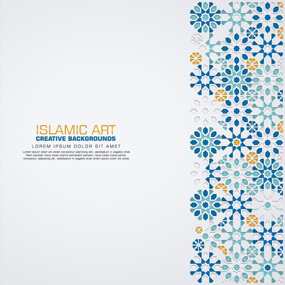 elegant and futuristic Islamic design greeting card background template vector