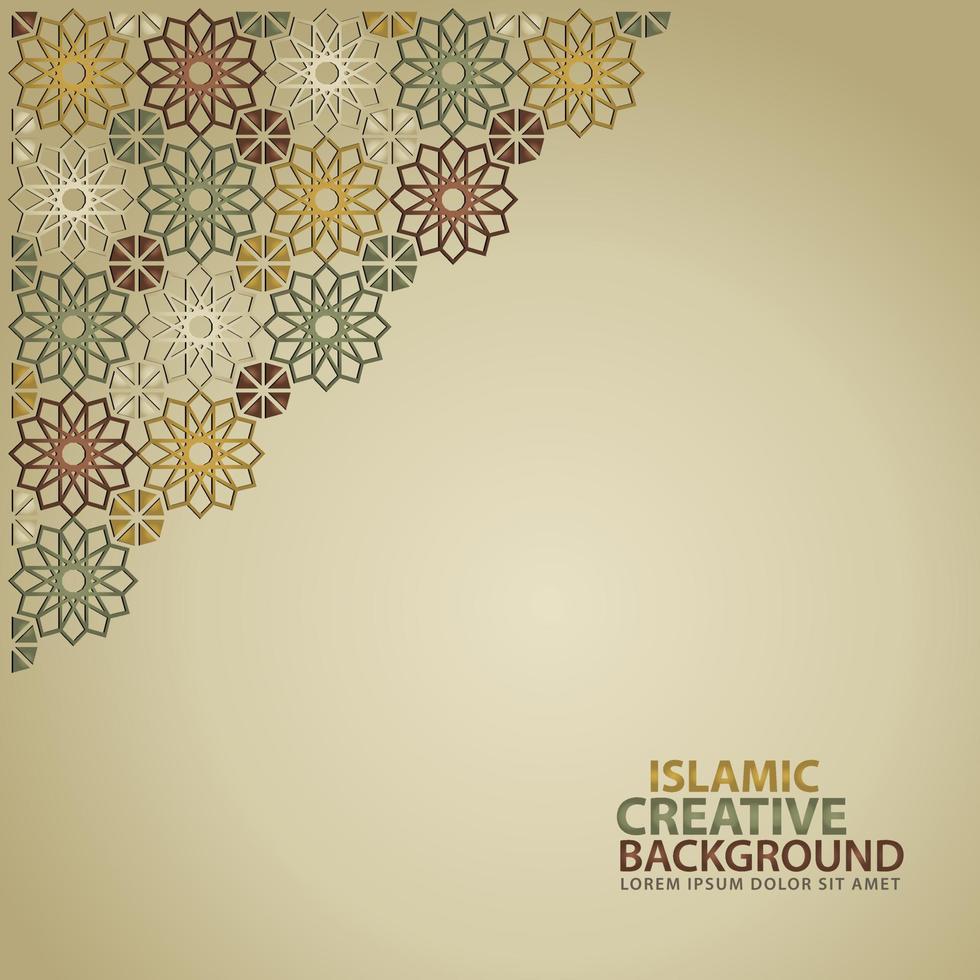Islamic ornament of mosaic for greeting card background template vector