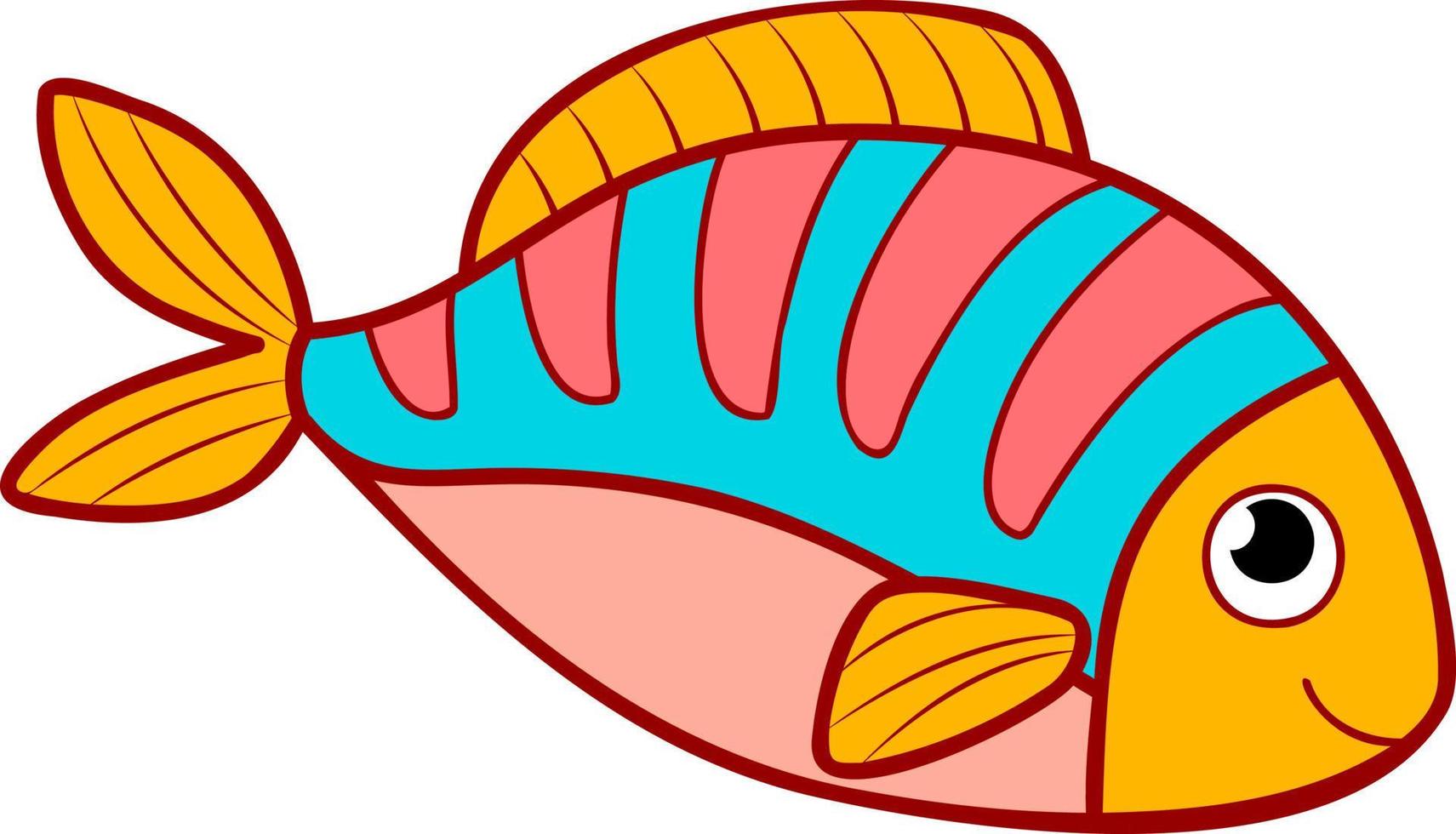 dibujos animados lindo pez vector