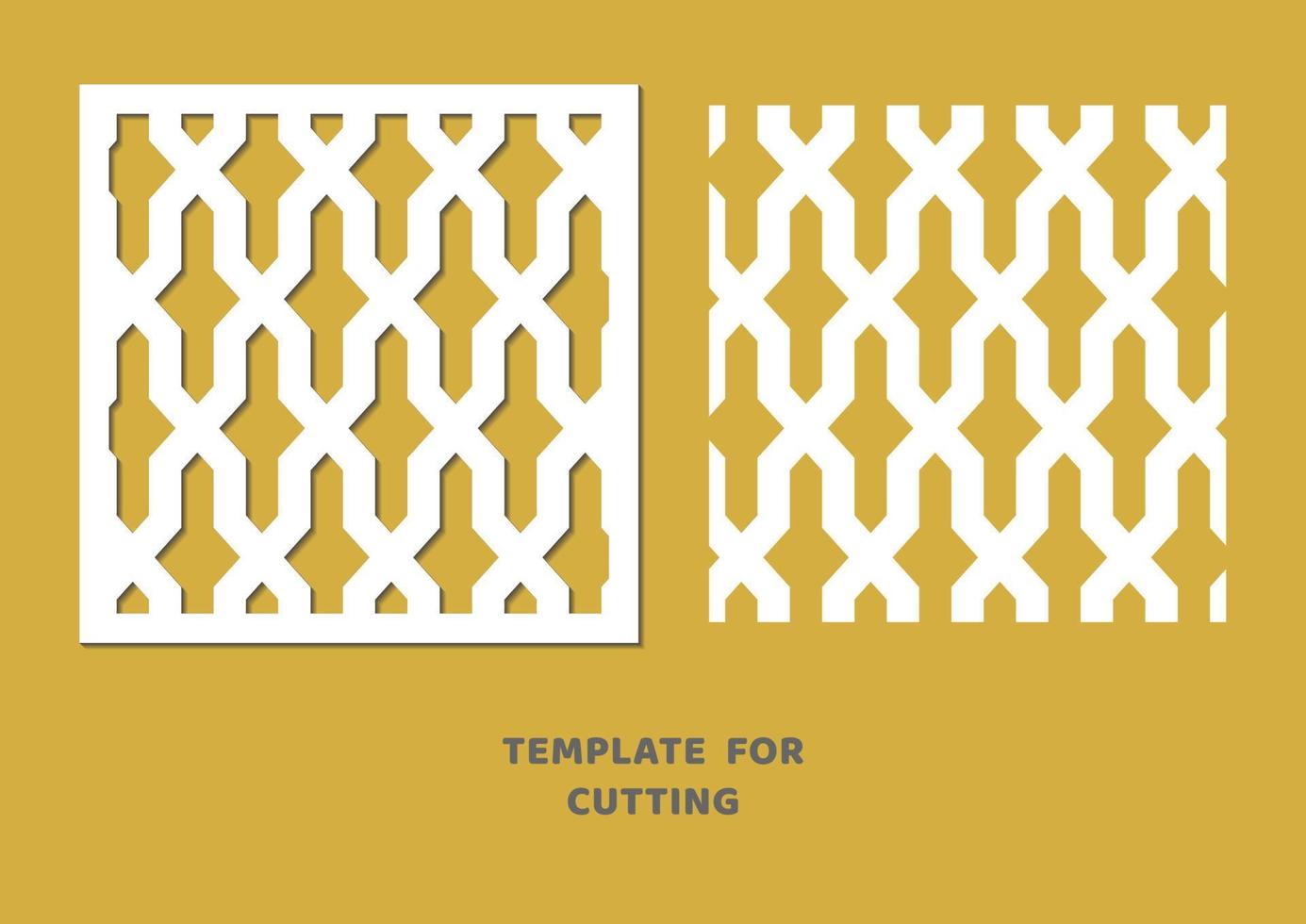 Template for laser cutting, wood carving, paper cut. Square pattern for cutting. Decorative panel vector stencil.