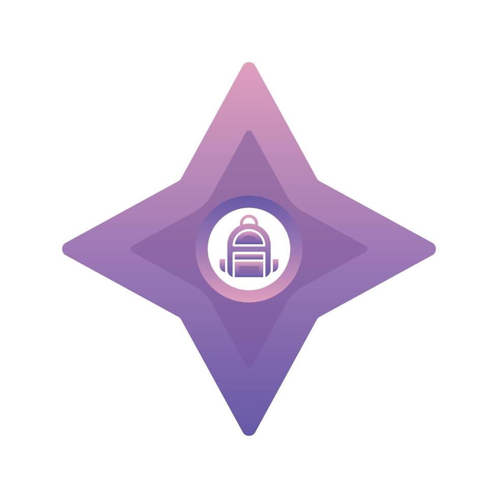 backpack shuriken logo gradient design template icon vector