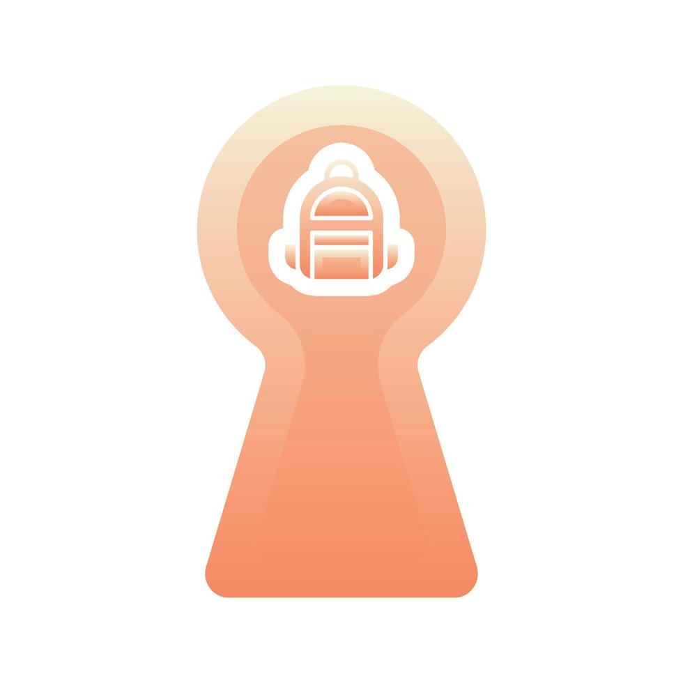 backpack keyhole logo gradient design template icon vector