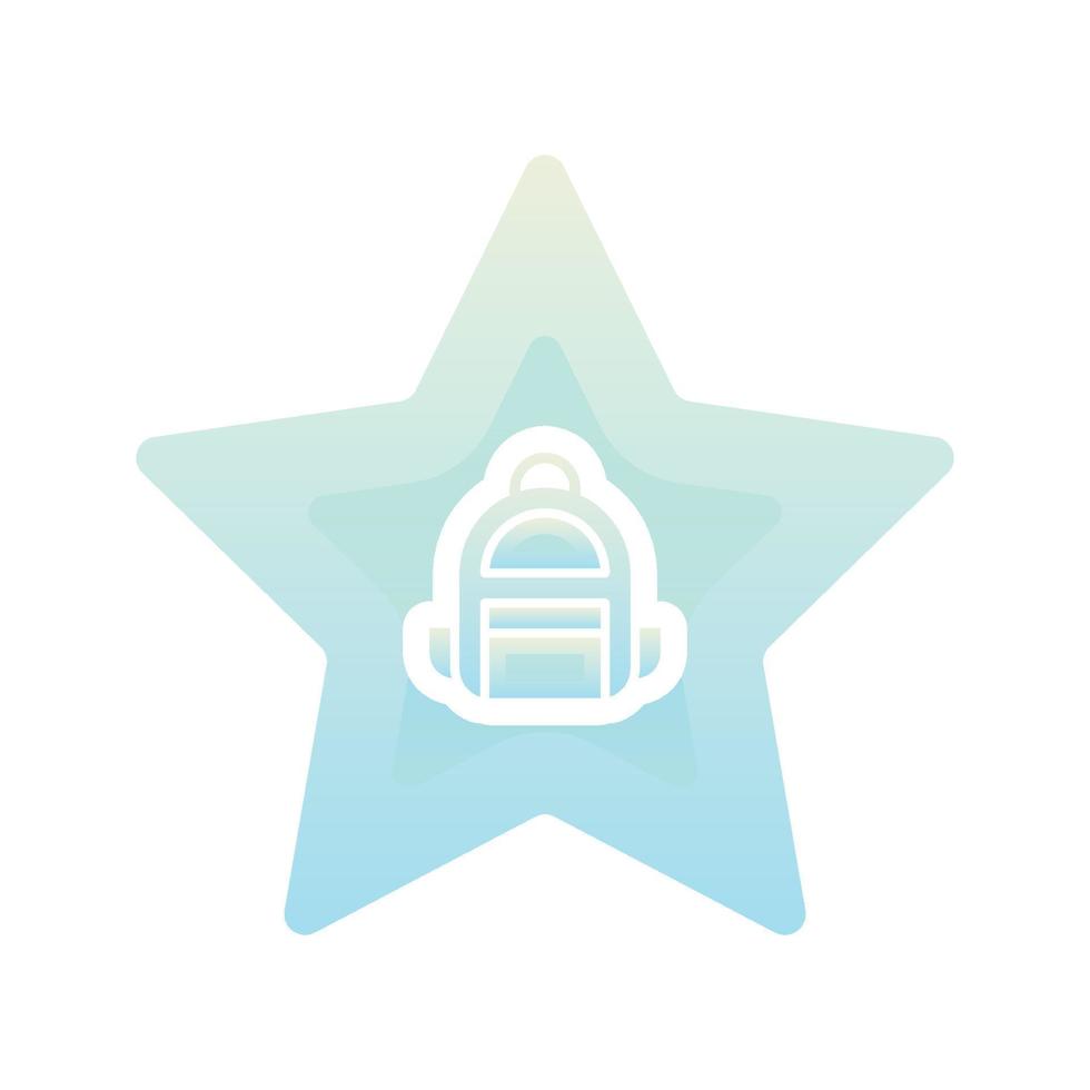 backpack star logo gradient design template icon vector