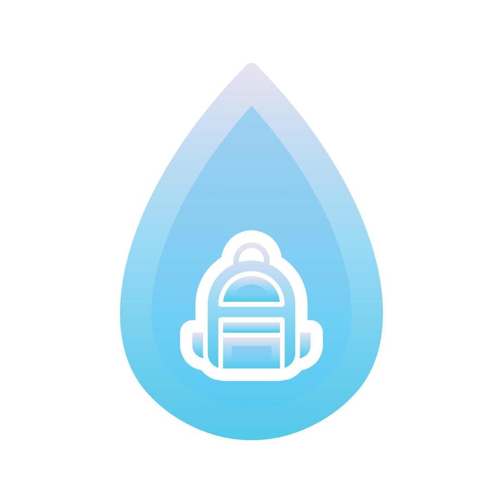 icono de plantilla de diseño de degradado de logotipo de agua de mochila vector