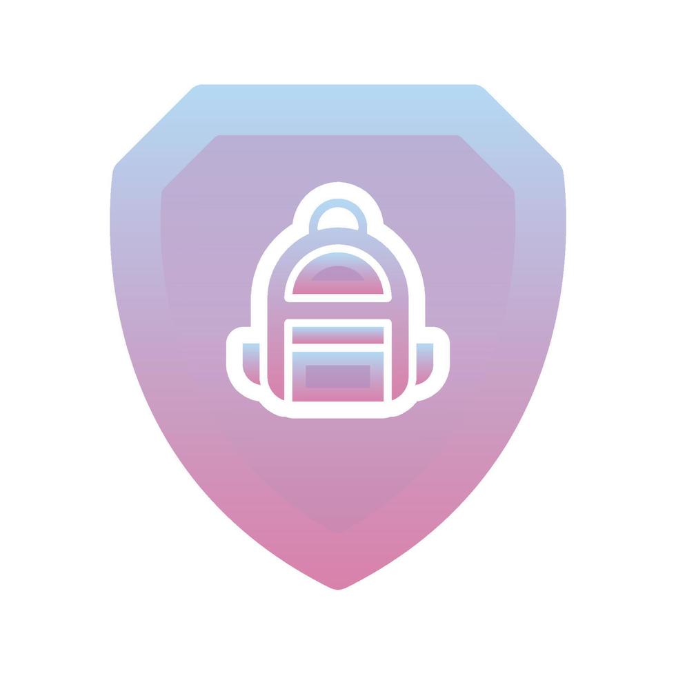 backpack shield logo gradient design template icon vector